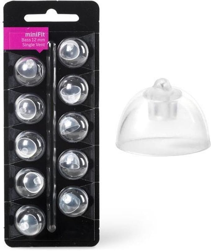 Oticon miniFit Bass tip 12mm enkele venting