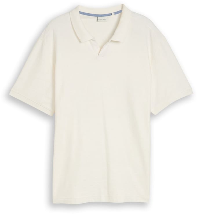 Tom Tailor - Plus Size - Poloshirt met ottomanstructuur - Maat 2XL - Gardenia White