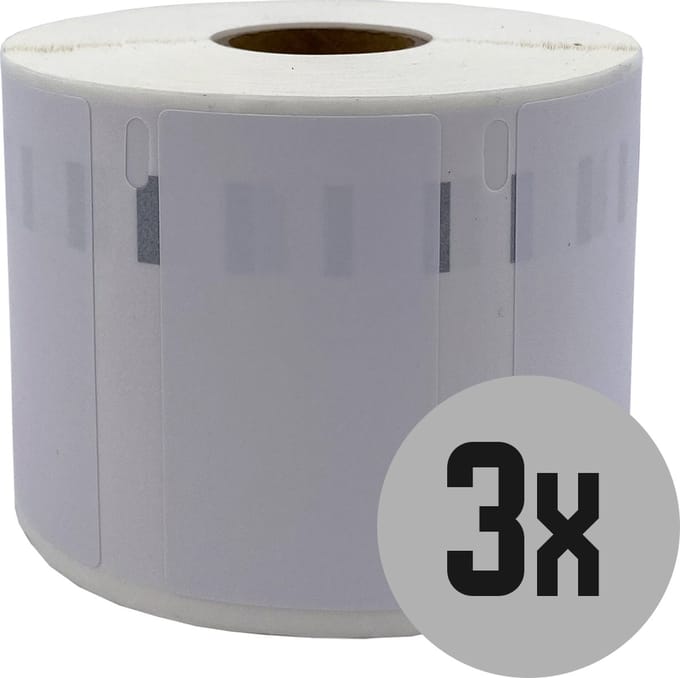 DULA Dymo Compatible labels - Wit - 11354 - S0722540 - Grote multifunctionele etiketten - 3 rollen - 57 x 32 mm - 1000 labels per rol