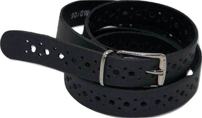 100% leer- 2 cm breed - Damesriem met gaatjes - Grijs - taillemaat 100 cm.