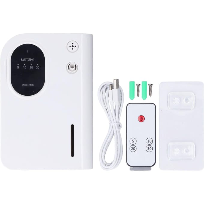 Diffuseur d'aromathérapie silencieux 100 m³ 160 ml avec télécommande et chargeur USB white