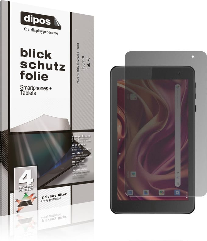dipos – Matte Privacy Screenprotector geschikt voor Logicom Tab 76 | Anti-Spy Beschermfolie