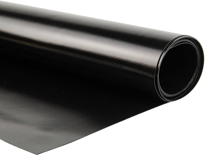 Afdekzeilwinkel - Pvc zeildoek - 680gr Gitzwart 9005 - Vlamvertragend FR B1