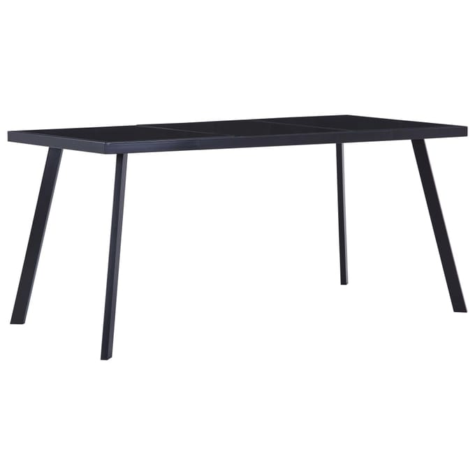 vidaXL - Eettafel - 180x90x75 - cm - gehard - glas - zwart