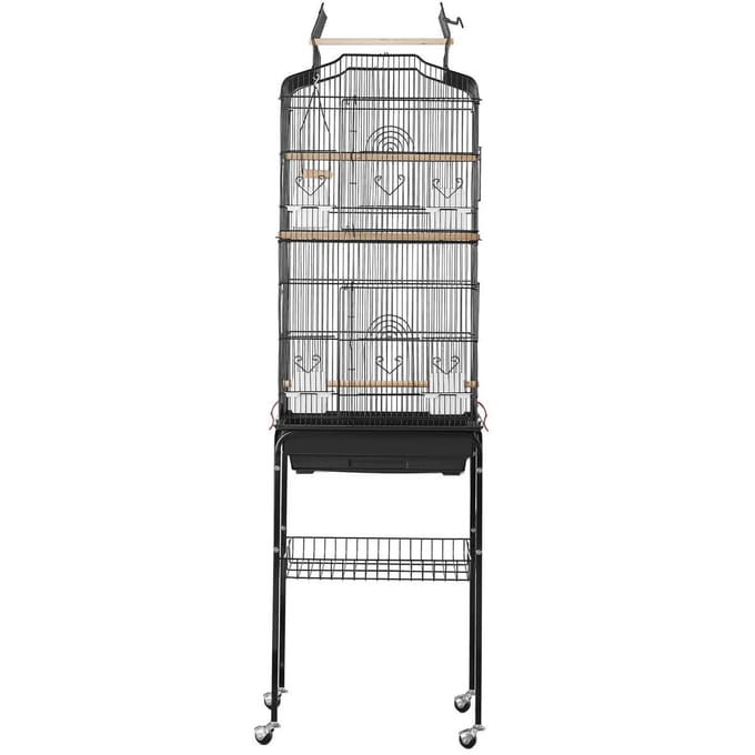 Grote Vogelkooi 62 inch Metalen Kooi op Wielen voor Parkieten Kaketoes Papegaaien