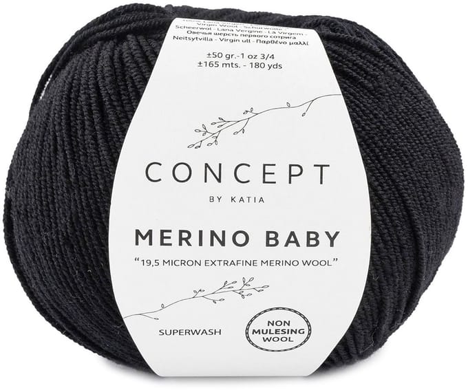 Katia Concept Merino Baby - 02 zwart - Wol Garen