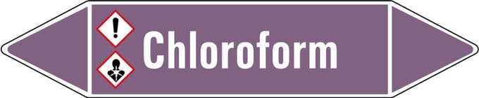 Chloroform leidingmarkering op vel - basen 126 x 26 mm - 5 per vel