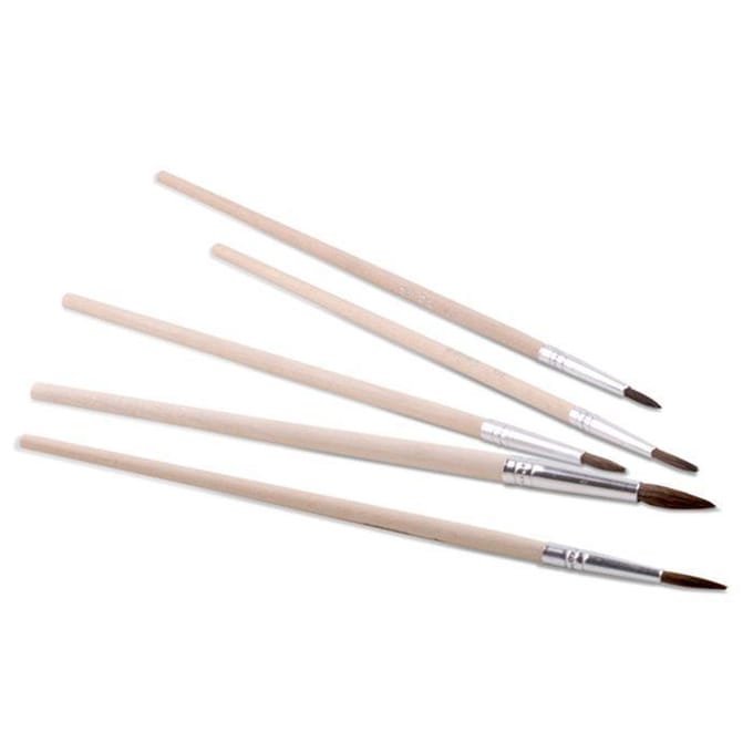 Pinceaux - Leader - Blister 5 pièces - Pointe arrondie - Mixte - Pour enfants beige