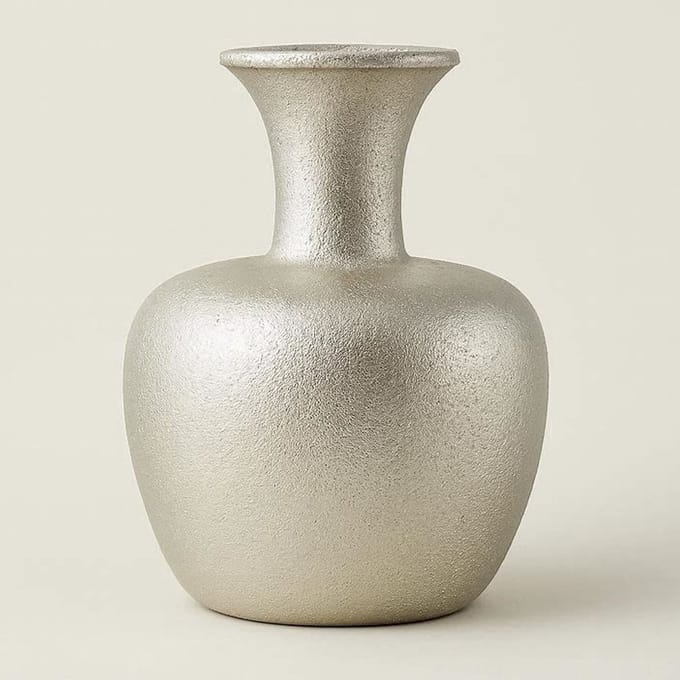 Colmore by Diga-vaas-Katoenzilver S-Metaal-22x22x27cm