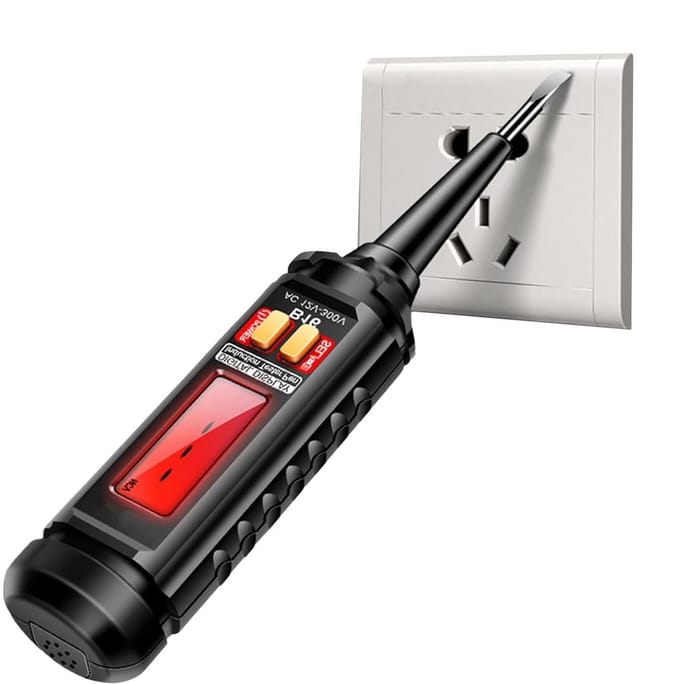 Spanningstester Pen - Stroommeter Detector - Elektrische Inspectie - LCD Achtergrondverlichting - 12-300V - Zwart