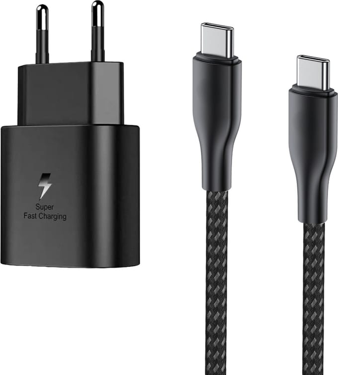 Snellader - geschikt voor Samsung super fast charging - 1 Meter - oplader - usb C adapter - 25w