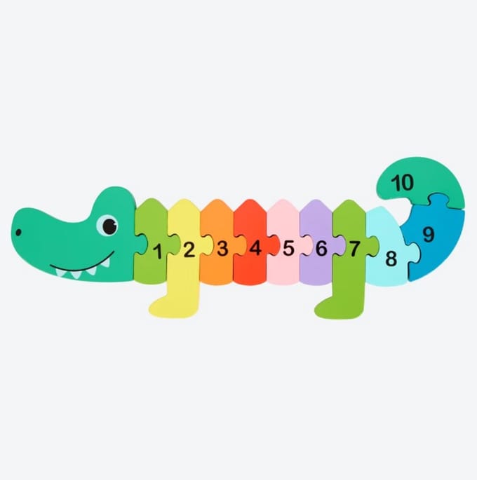Mini Matters Houten Telpuzzel Krokodil