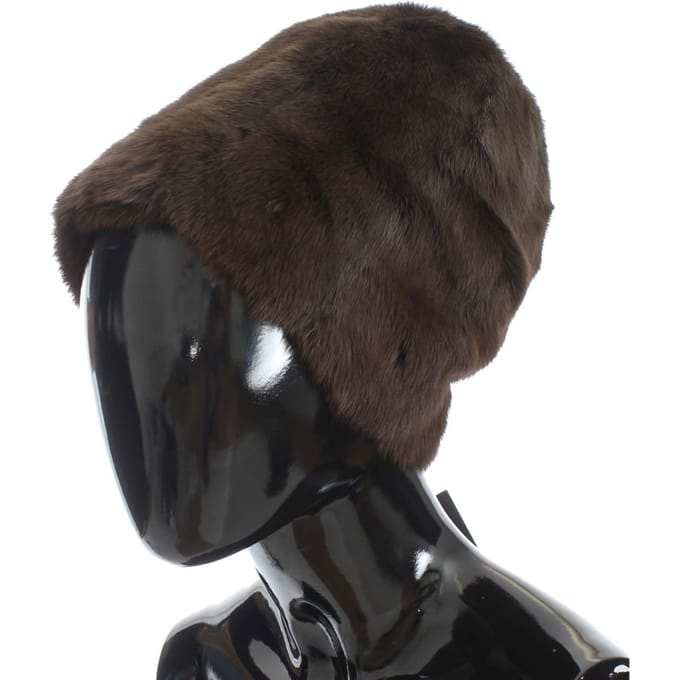 Dolce & Gabbana Luxe Bruine Wezelbont Dames Beanie