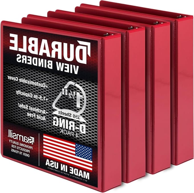 Duurzame Ringband - Bindmiddel Map - Papier Organiseren - Aanpasbare Overlay - 15 inch - Rood