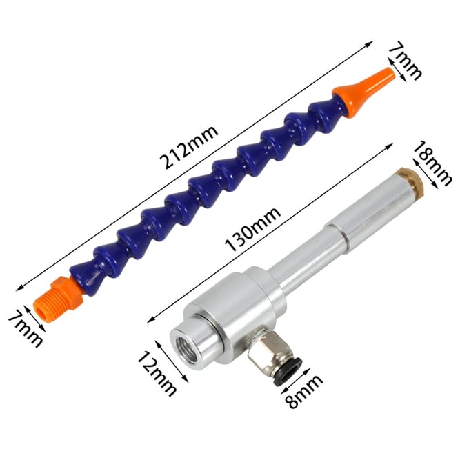 130mm Aluminiumlegering Mechanisch Bewerkte Mini Vortex Koude Lucht Droge Koeling Pistool Flexibele Buis