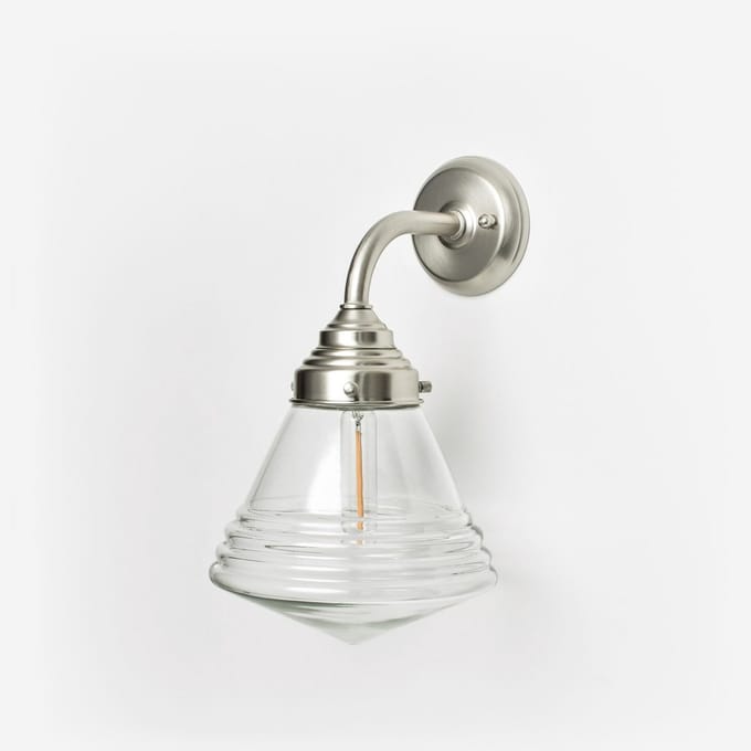 Wandlamp Luxe School Small Helder Curve Matnikkel - Art Deco Trade