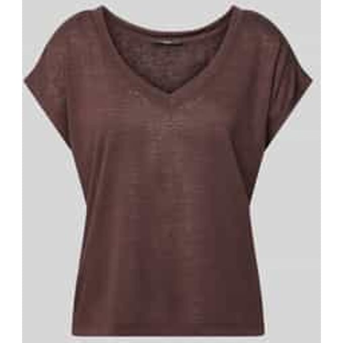 T-shirt van viscosemix met V-hals