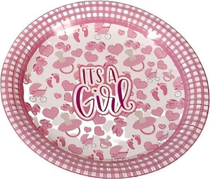 Gerimport Feestborden Girls 18 Cm Papier Roze 8 Stuks