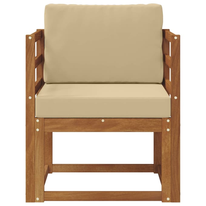 vidaXL - Buitensofa - Massief - Acacia - Hout - en - Polyester - Naturel