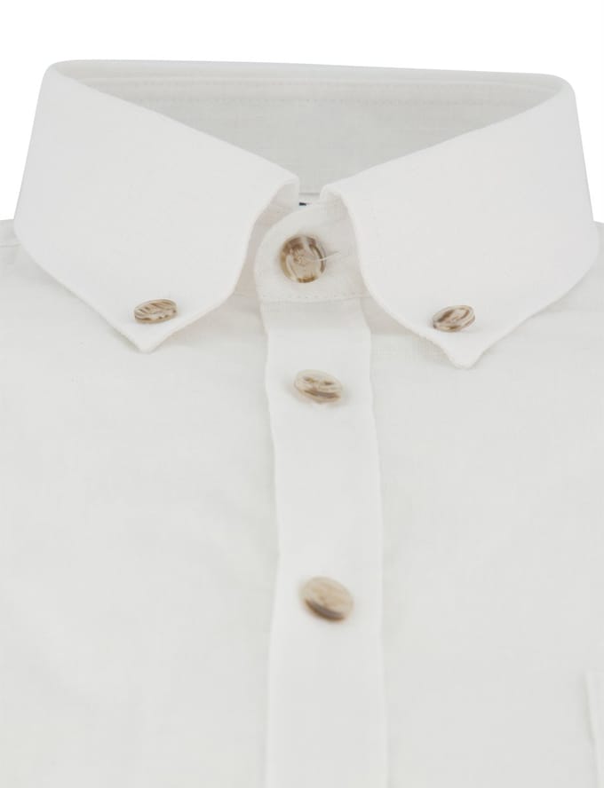 Witte linnen Ledub overhemd Modern Fit