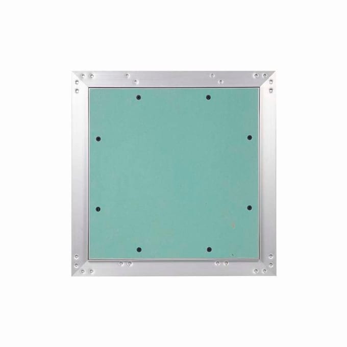 Vierkante deurklep van aluminium met karton - 40 x 40 cm, zonder haken