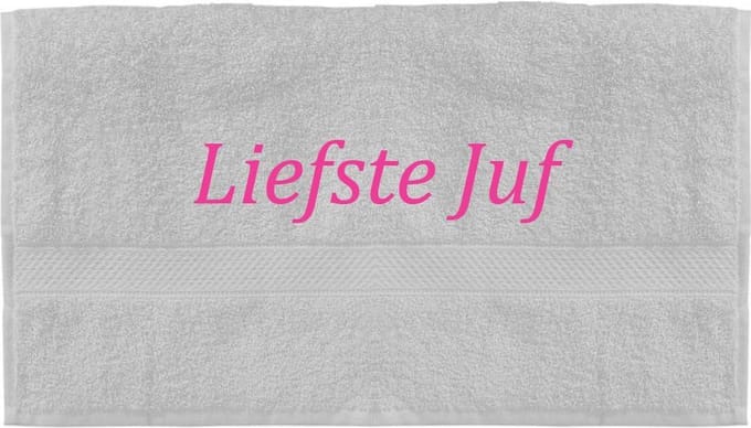Handdoek - Liefste Juf - 100x50cm - Wit