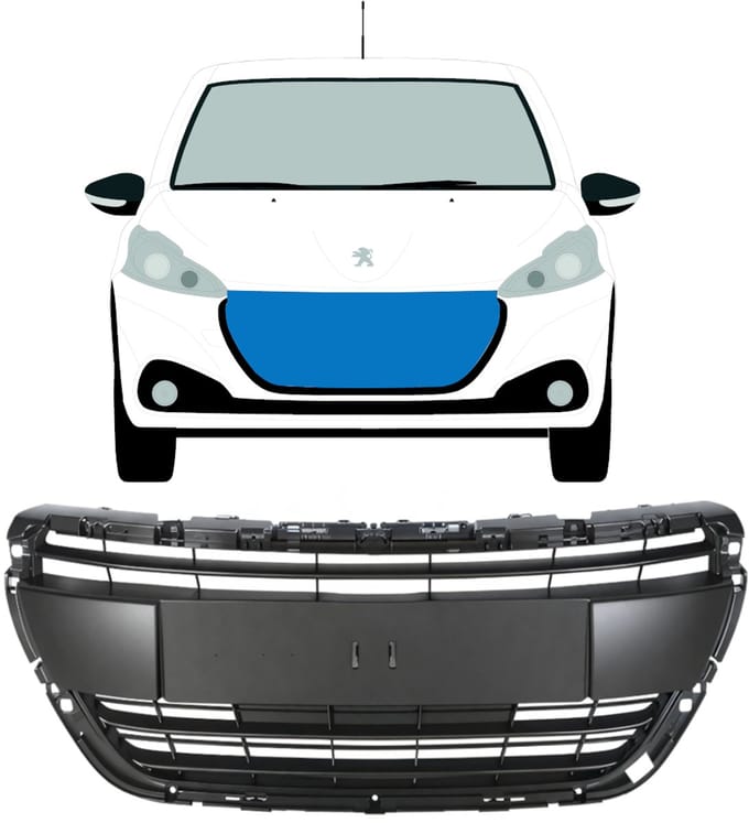 Grill voor Peugeot 208 2015-2019 ACTIVE