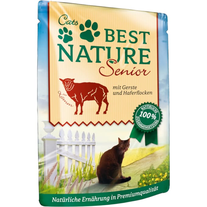 16x 85g Best Nature Kat Senior Lam natvoer voor katten