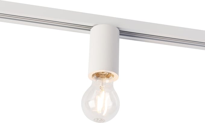 QAZQA E27 fitting met rail ophanging voor 1-fase rail wit - Jeana