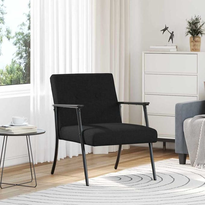 vidaXL - Fauteuil - Zwart - Stof