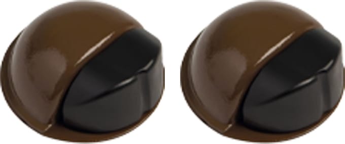 AMIG Deurstopper/deurbuffer - 2x - D50mm - zelfklevend - bruin