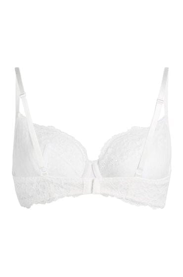 Hunkemöller Marine niet voorgevormde bh Dames wit - Maat E90