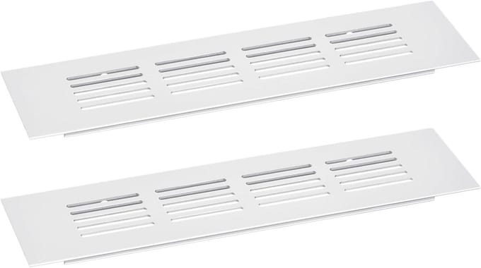 Rechthoekig Ventilatie Rooster Aluminium Zilver 2 Stuks