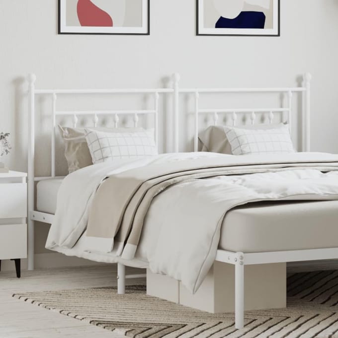 Hoofdeinde Metaal - Bed Rugleuning - Bed Completeren - Robuuste Constructie - 160 cm - Wit