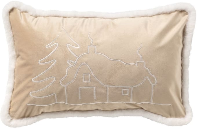 ALPES - sierkussen 30x50 cm - kerst - Bleached Sand - beige