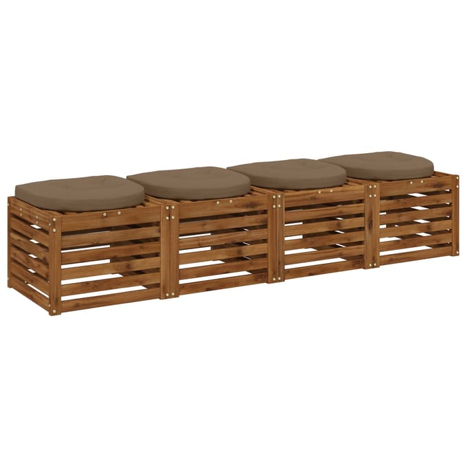 vidaXL - 4-Piece - Zitkussens - 4 - st - 100% - Polyester - Taupe - 40 - x - 40 - x - 5 - cm