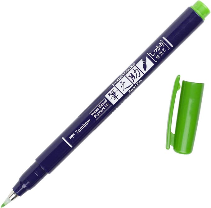Tombow Fudenosuke - Brush Pen - Harde punt - Groen