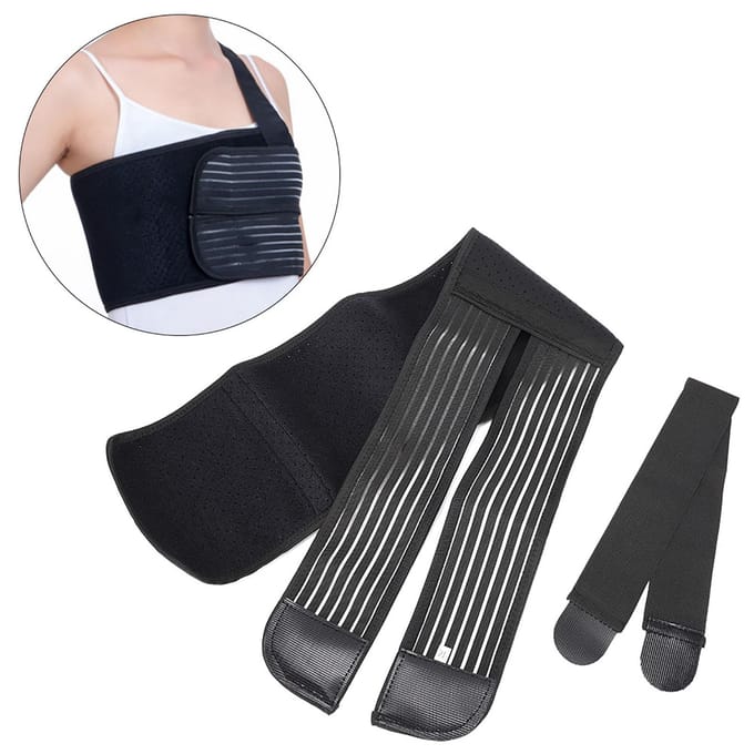 Ribborststeunbrace Ademend Bescherming van ontwrichte ribben Postoperatieve riem M black