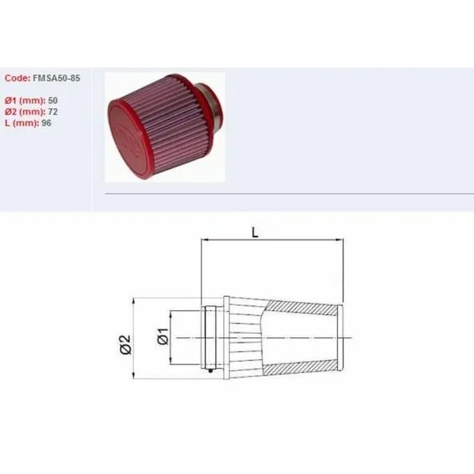 Motorfiets luchtfilter BMC FMSA50 85