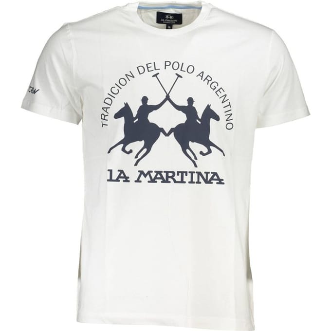 La Martina Witte Katoenen Heren T-Shirt