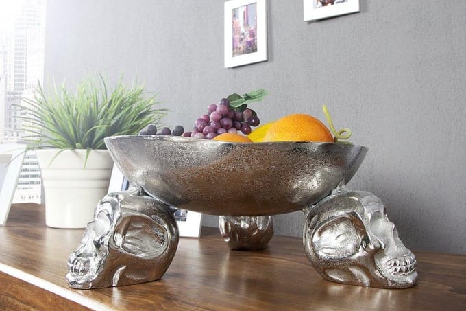 fruitschaal Zilver Aliminium   35 cm  schedelschaal
