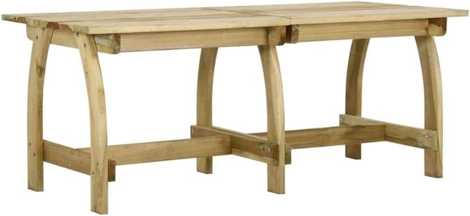 Tuintafel Hout - Balkon Eettafel - Buiten Dineren - Groen Geïmpregneerd - 220cm Lengte - Bruin