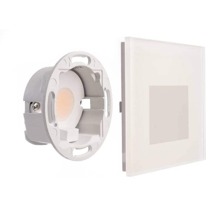 Deko-Light LED wand inbouwlamp SET Alwaid, mat glas, 8 x 8 cm, 2.700 K