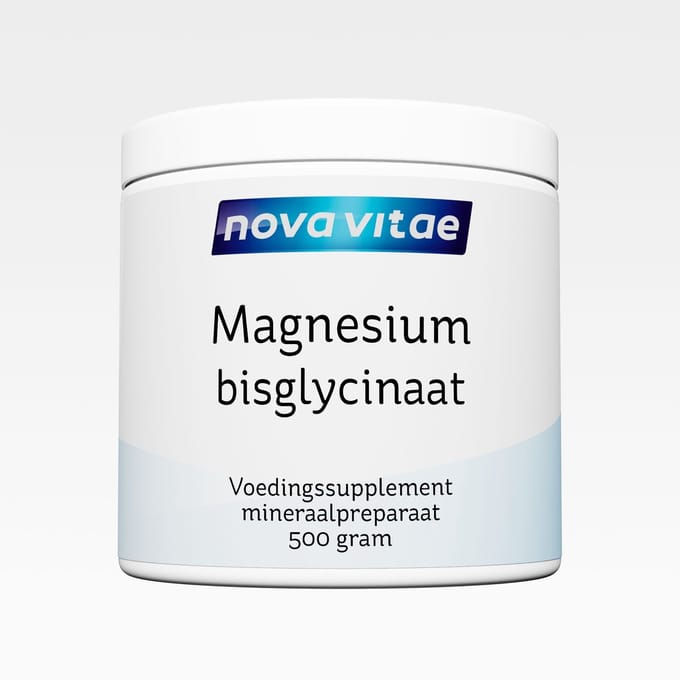 Nova Vitae - Magnesium Bisglycinaat - Poeder - 11% Elementair Magnesium - 500 gram = 1000 capsules