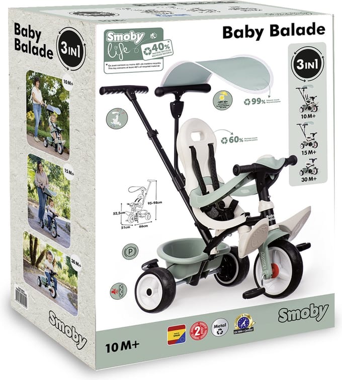 Smoby - Smoby Life Baby Balade - Driewieler - Vanaf 10m.