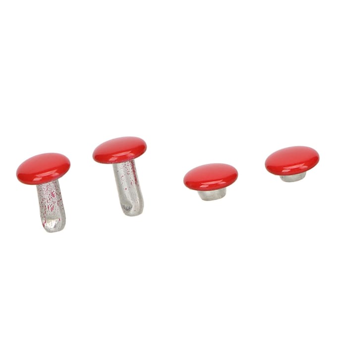 500 Sets Leren Klinknagels 6x8mm Geëlektroplateerd Metaal met Hoge Sterkte Wijdverspreid Gebruikte Dubbele Kap Klinknagels voor red