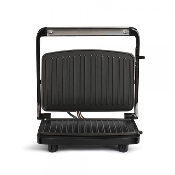Compacte Grill & Panini Maker – 750W – Automatische Temperatuurregeling – Antiaanbak – Verstelbaar Scharnier – Grijs
