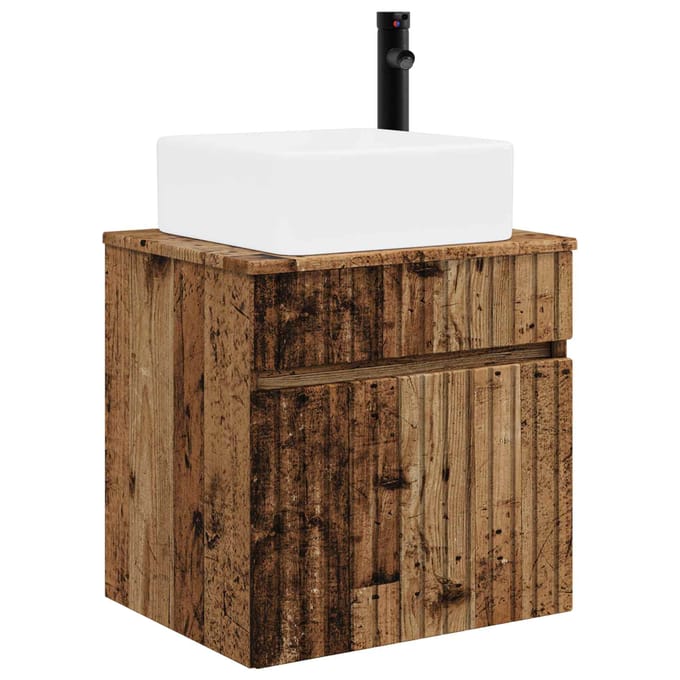 vidaXL - Wandgemonteerde - wastafelmeubel - Oud - hout - 49 - x - 41 - x - 63 - cm