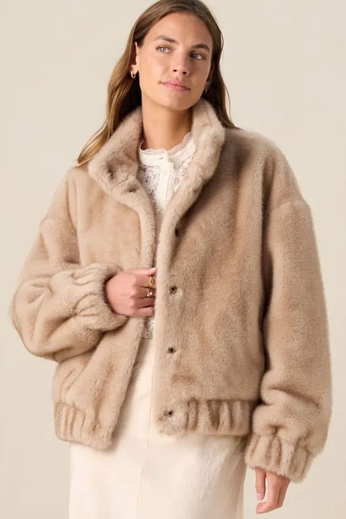 Sissy-Boy - Lichtbruine faux fur jas