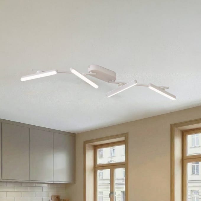 Lindby LED spot Eldrin, wit, 4-lamps, lichtstrip